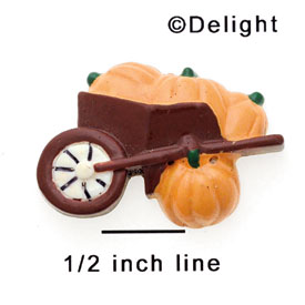 9556* - Wheelbarrow Pumpkin Light Orange - Resin Decoration (12 per package)