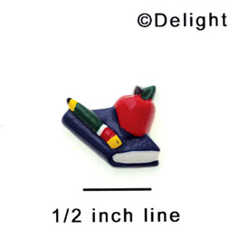 9733 - Apple Book Pencil Mini - Resin Decoration (12 per package)