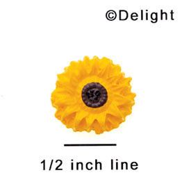 9744 - Flower Sunflower Yellow Mini - Resin Decoration (12 per package)
