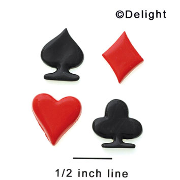 9757 - Card Suit Red & Black Asst Min - Resin Decoration (12 per package)