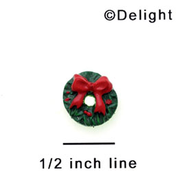 9765 - Wreath Bow Red Hole Mini - Resin Decoration (12 per package)
