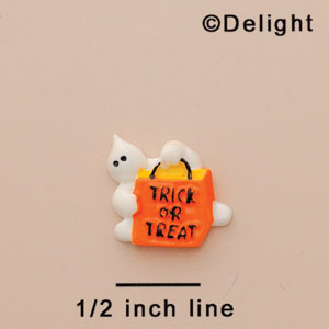 9775* ctlf - Ghost Bag Trick Treat Mini (Left & Right) - Resin Decoration (12 per package)