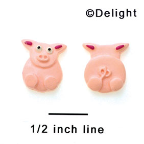9786 ctlf - Pig Front & Back Assorted Mini - Resin Decoration (12 per package)