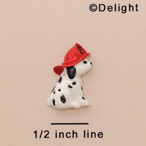 9796 - Dog Dalmatian Hat On Mini - Resin Decoration (12 per package)