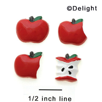 9798 - Apple Bites Assorted Mini - Resin Decoration (12 per package)