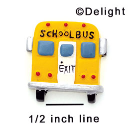 9821 tlf - School Bus Back Large - Resin Decoration (12 per package)