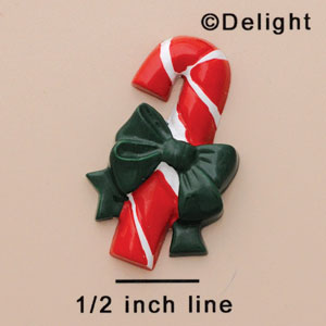 9825* - Candy Cane Green Bow Large (Left & Right) - Resin Decoration (12 per package)