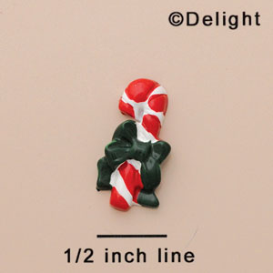 9826* ctlf - Candy Cane Green Bow Mini (Left & Right) - Resin Decoration (12 per package)