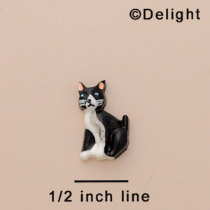 9897* - Cat Black White Mini (Left & Right) - Resin Decoration (12 per package)