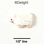 9900* - Lamb Curly White Mini (Left & Right) - Resin Decoration (12 per package)