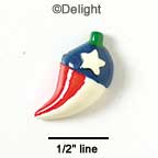 9959* - Jalapeno Patriotic Mini (Left & Right) - Resin Decoration (12 per package)