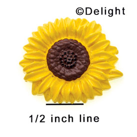 9963 - Flower Sunflower Yellow Medium - Resin Decoration (12 per package)