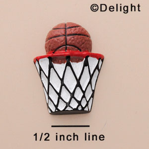 9986 - Basketball Over Hoop - Resin Decoration (12 per package)