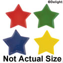 0009F - Star Flat Bright Medium Assorted - Resin Decoration (12 per package)