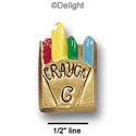 0031B - Crayon Box Gold Medium - Resin Decoration (12 per package)