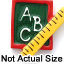0039D ctlf - Slate ABC Ruler Red Medium - Resin Decoration (12 per package)