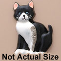 0108B* ctlf - Cat Black White Large (Left & Right) - Resin Decoration (12 per package)