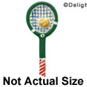 0222 - Tennis Raquet - Green Ball Medium  - Resin Decoration (12 per package)