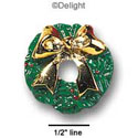 0454 - Wreath - Gold Bow - Resin Decoration (12 per package)