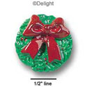 0463 - Wreath - Bow Red Hole - Resin Decoration (12 per package)