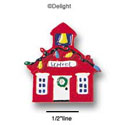 0467 - School House - Light Large - Resin Decoration (12 per package)