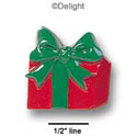 0476 - Large Red Present with Green Bow  - Resin Decoration (12 per package)