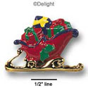 0483 - Sleigh - Red Gold - Resin Decoration (12 per package)