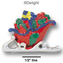 0483A - Sleigh Red Silver - Resin Decoration (12 per package)