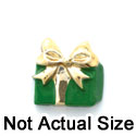 0493 - Present - Green Gold Bow Mini - Resin Decoration (12 per package)