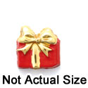 0494 - Present - Red Gold Bow Mini - Resin Decoration (12 per package)