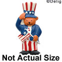0517 - Uncle Sam Bear - USA Large - Resin Decoration (12 per package)