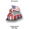 0533 - School House - Flag - Resin Decoration (12 per package)