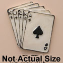 0534 - Card Hand - Black White Medium - Resin Decoration (12 per package)