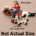 0602* - Horse Cowboy (Left & Right) - Resin Decoration (12 per package)