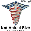 0631 - Caduceus - Medical Sign - Red, White, & Blue - Resin Decoration (12 per package)