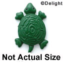 0663 - Turtle - Top Dark Green Medium - Resin Decoration (12 per package)