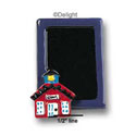 0668 tlf - Slate - Blue School House - Resin Decoration (12 per package)