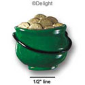 0672 - Pot O'Gold - Green Medium - Resin Decoration (12 per package)