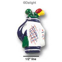 0677 - Golf Bag - Checked - Resin Decoration (12 per package)
