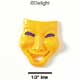 0683 - Mask - Comedy Yellow - Resin Decoration (12 per package)