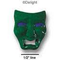 0684 - Mask - Tragedy Green - Resin Decoration (12 per package)