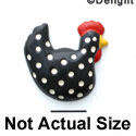 0722 - Rooster - Black White Spots - Resin Decoration (12 per package)