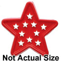 0728 - Star - Red White Stars Large - Resin Decoration (12 per package)