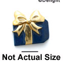 0801 - Present - Blue Gold Bow Large - Resin Decoration (12 per package)