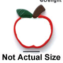 0838A - Apple Half White Center - Resin Decoration (12 per package)