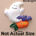 0840 - Ghost - Bat Jack O'Lantern Medium  - Resin Decoration (12 per package)