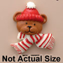 0858 - Bear Face - Scarf Medium - Resin Decoration (12 per package)