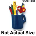 0869 - Pencil Cup - Blue Medium - Resin Decoration (12 per package)