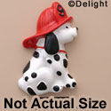 0897 tlf - Dog - Dalmation Hat On Medium - Resin Decoration (12 per package)