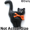 1015* - Cat Black Orange Bow (Left & Right) - Resin Decoration (12 per package)